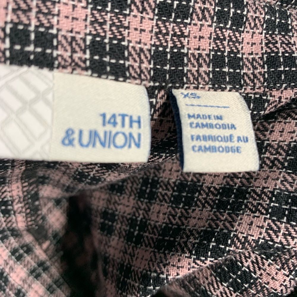 14th & Union Pink Adobe Plaid Trench Coat NWT - Picture 8 of 8